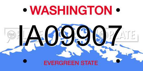 IA09907 Washington License Plate