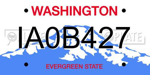 IA0B427 Washington License Plate