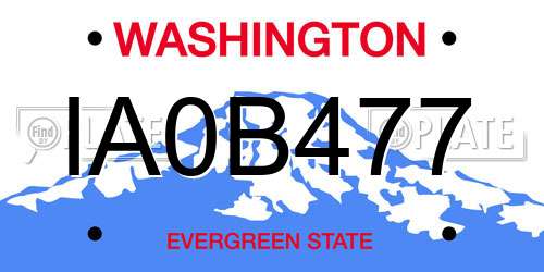IA0B477 Washington License Plate