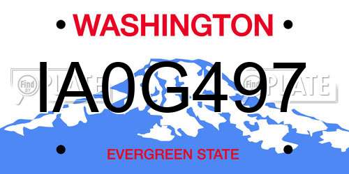 IA0G497 Washington License Plate