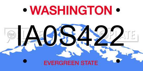 IA0S422 Washington License Plate