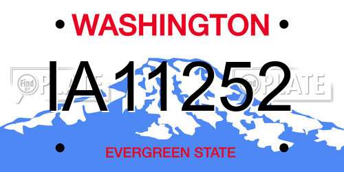 IA11252 Washington License Plate