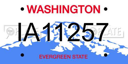 IA11257 Washington License Plate