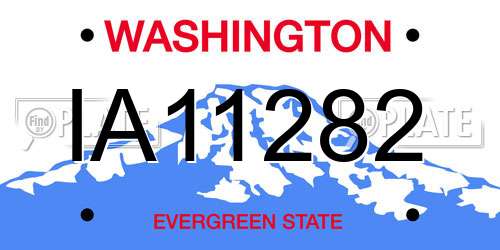 IA11282 Washington License Plate