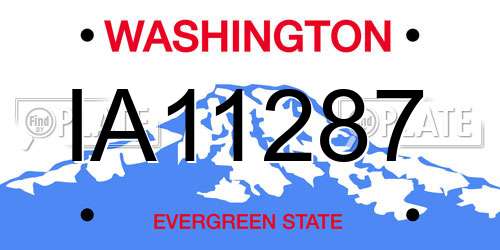 IA11287 Washington License Plate