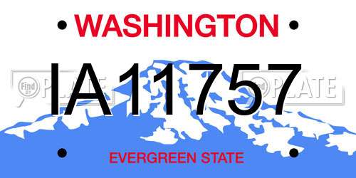 IA11757 Washington License Plate