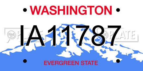 IA11787 Washington License Plate