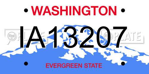 IA13207 Washington License Plate