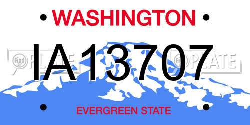 IA13707 Washington License Plate