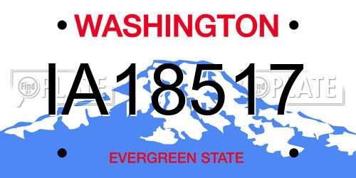 IA18517 Washington License Plate