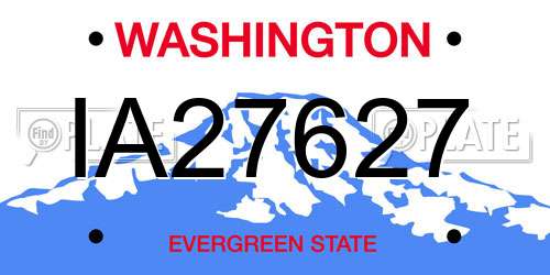IA27627 Washington License Plate