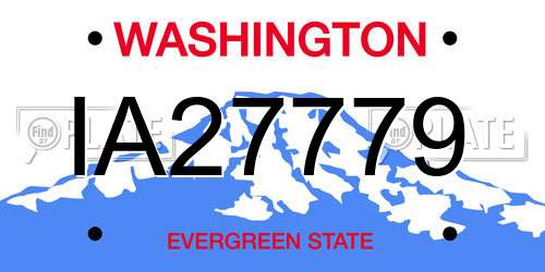IA27779 Washington License Plate