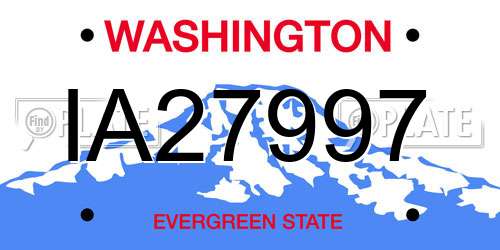 IA27997 Washington License Plate