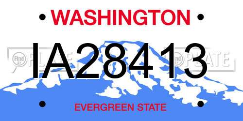 IA28413 Washington License Plate