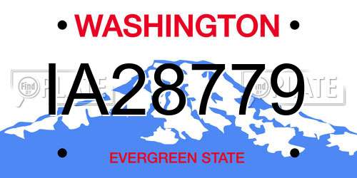 IA28779 Washington License Plate