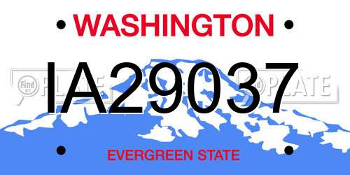 IA29037 Washington License Plate