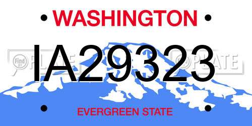 IA29323 Washington License Plate