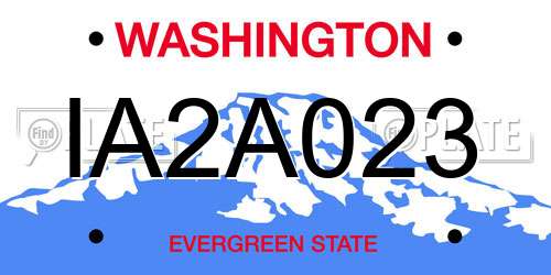 IA2A023 Washington License Plate