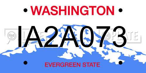 IA2A073 Washington License Plate