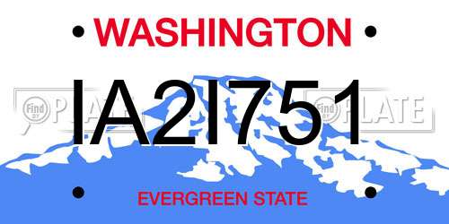 IA2I751 Washington License Plate