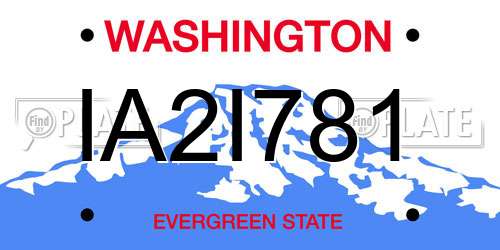 IA2I781 Washington License Plate