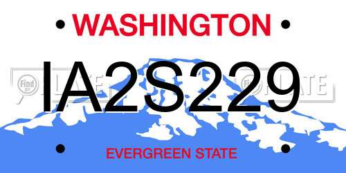 IA2S229 Washington License Plate