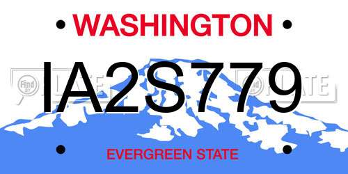 IA2S779 Washington License Plate