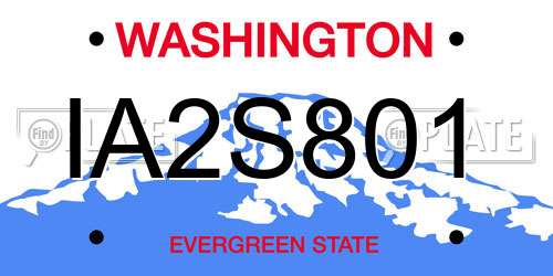 IA2S801 Washington License Plate