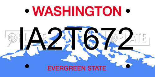 IA2T672 Washington License Plate