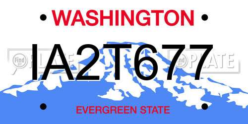 IA2T677 Washington License Plate