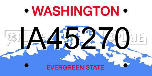 IA45270 Washington License Plate