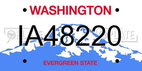 IA48220 Washington License Plate
