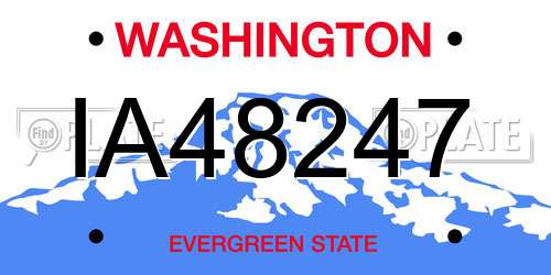 IA48247 Washington License Plate