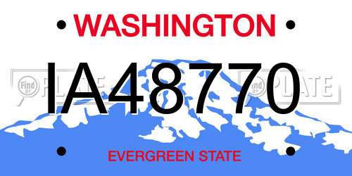 IA48770 Washington License Plate
