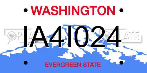 IA4I024 Washington License Plate