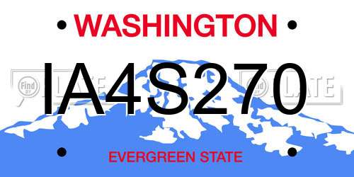 IA4S270 Washington License Plate