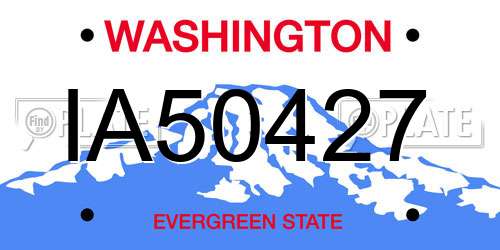 IA50427 Washington License Plate