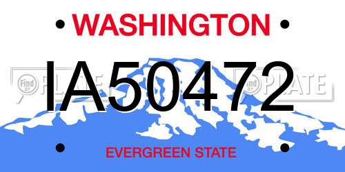 IA50472 Washington License Plate