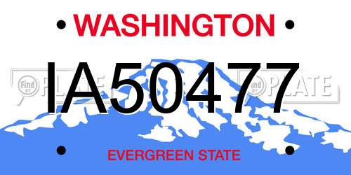 IA50477 Washington License Plate