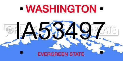 IA53497 Washington License Plate