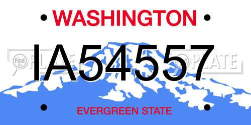 IA54557 Washington License Plate