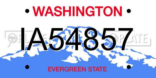 IA54857 Washington License Plate