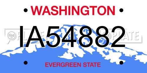 IA54882 Washington License Plate