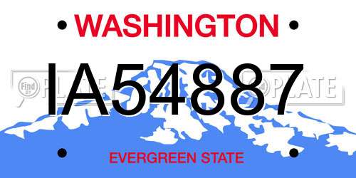 IA54887 Washington License Plate