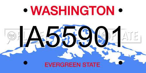 IA55901 Washington License Plate