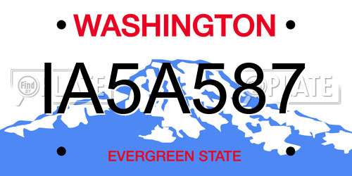 IA5A587 Washington License Plate