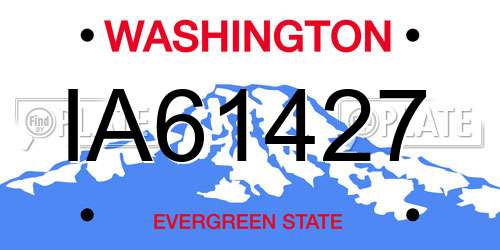 IA61427 Washington License Plate