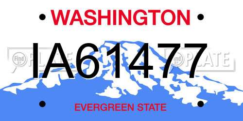 IA61477 Washington License Plate