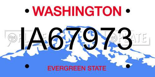 IA67973 Washington License Plate