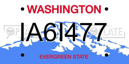 IA6I477 Washington License Plate